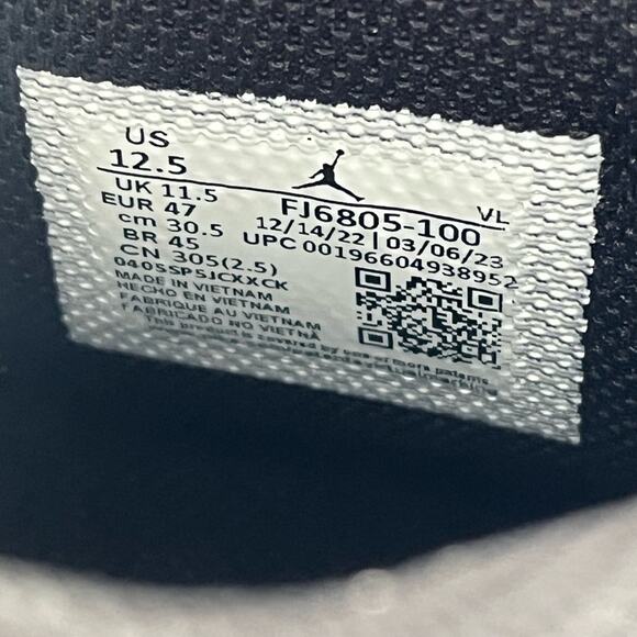 Nike Jordan 1 Mid Alpha menace cleats panda black white 12.5 FJ6805 100 NEW - Picture 10 of 11